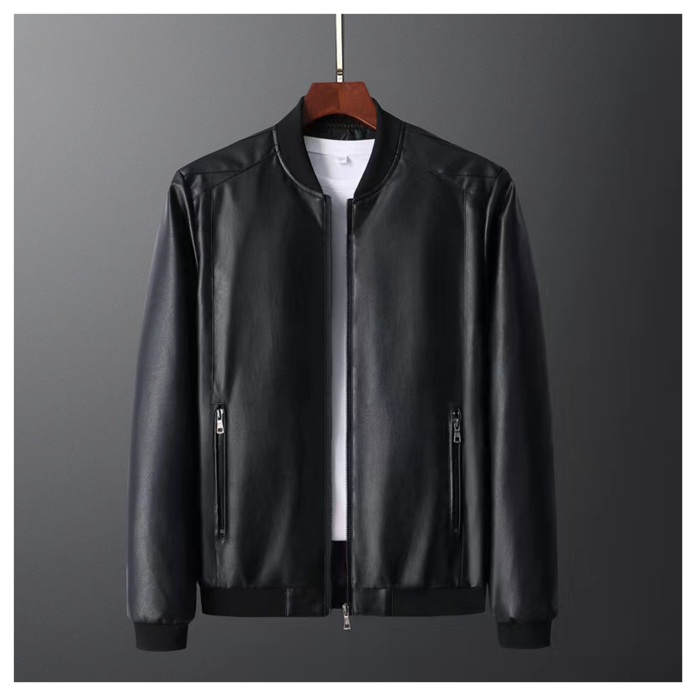 Classic Leather Bomber Jacket