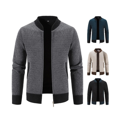 Knitted Hoodie Cardigan with Zipper