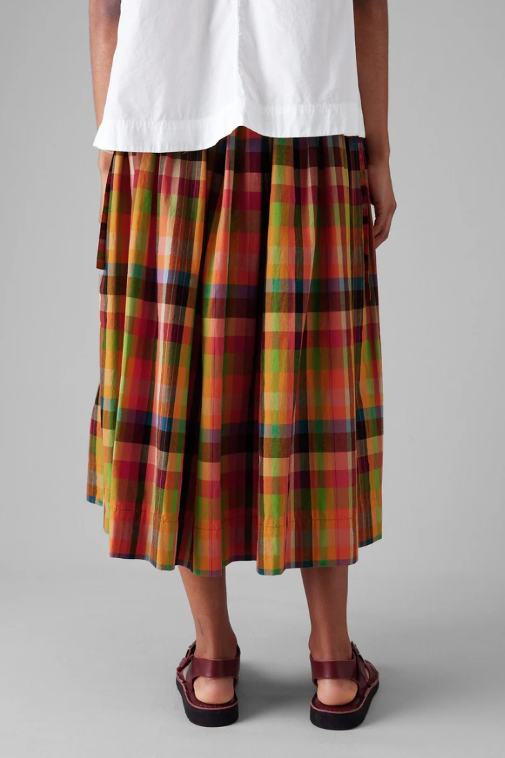 Corte Pleated Check Skirt