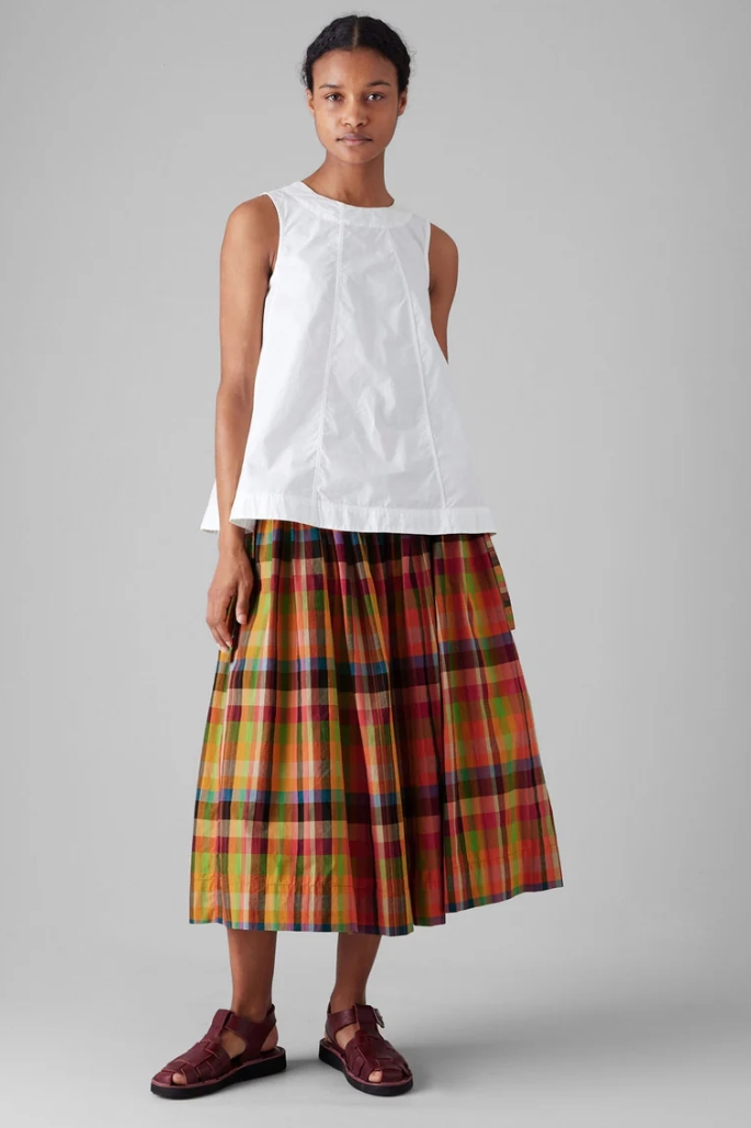 Corte Pleated Check Skirt