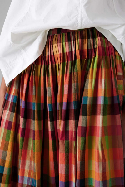 Corte Pleated Check Skirt