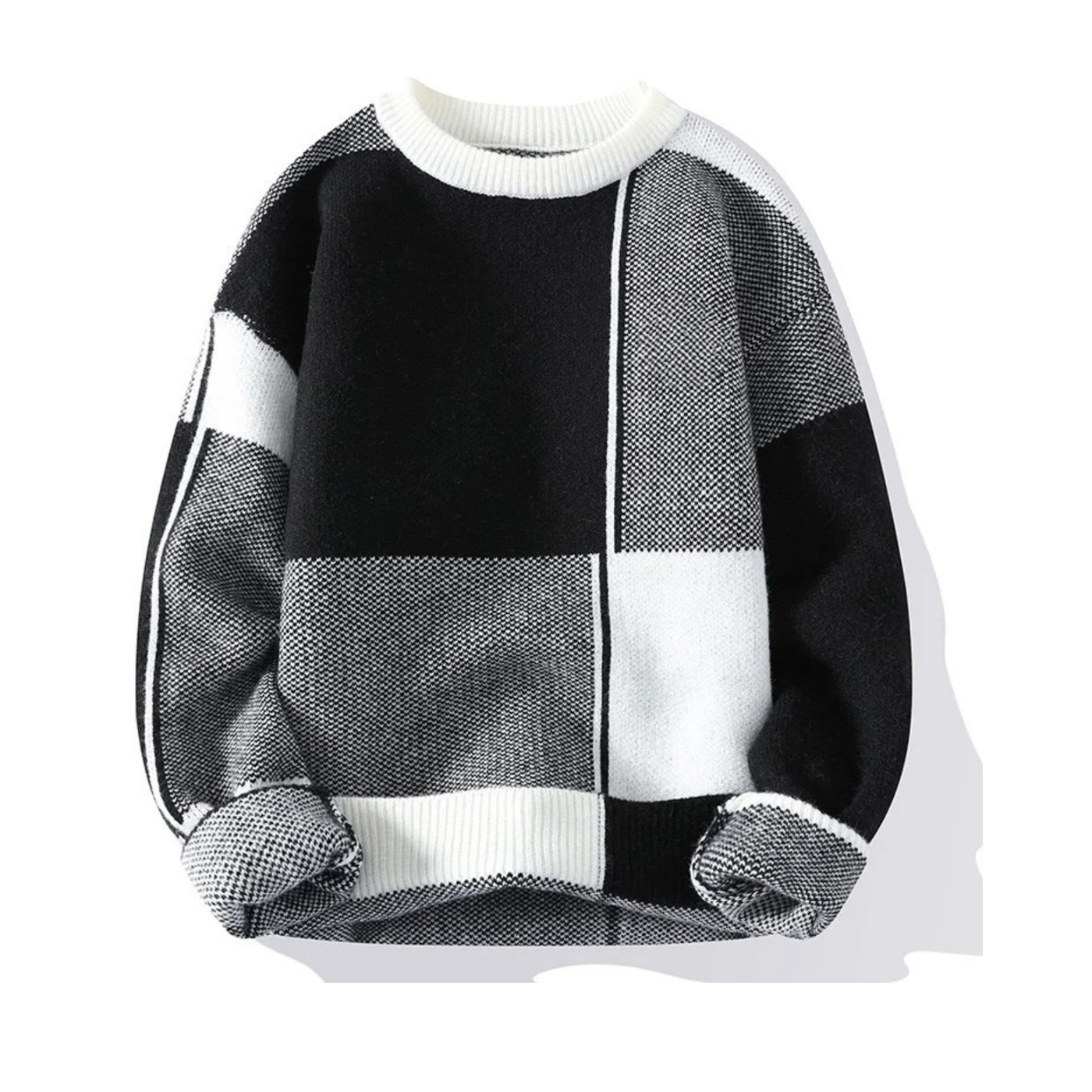 Geometric Crew Neck Sweater