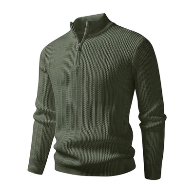 Half Zip Stand Collar Sweater