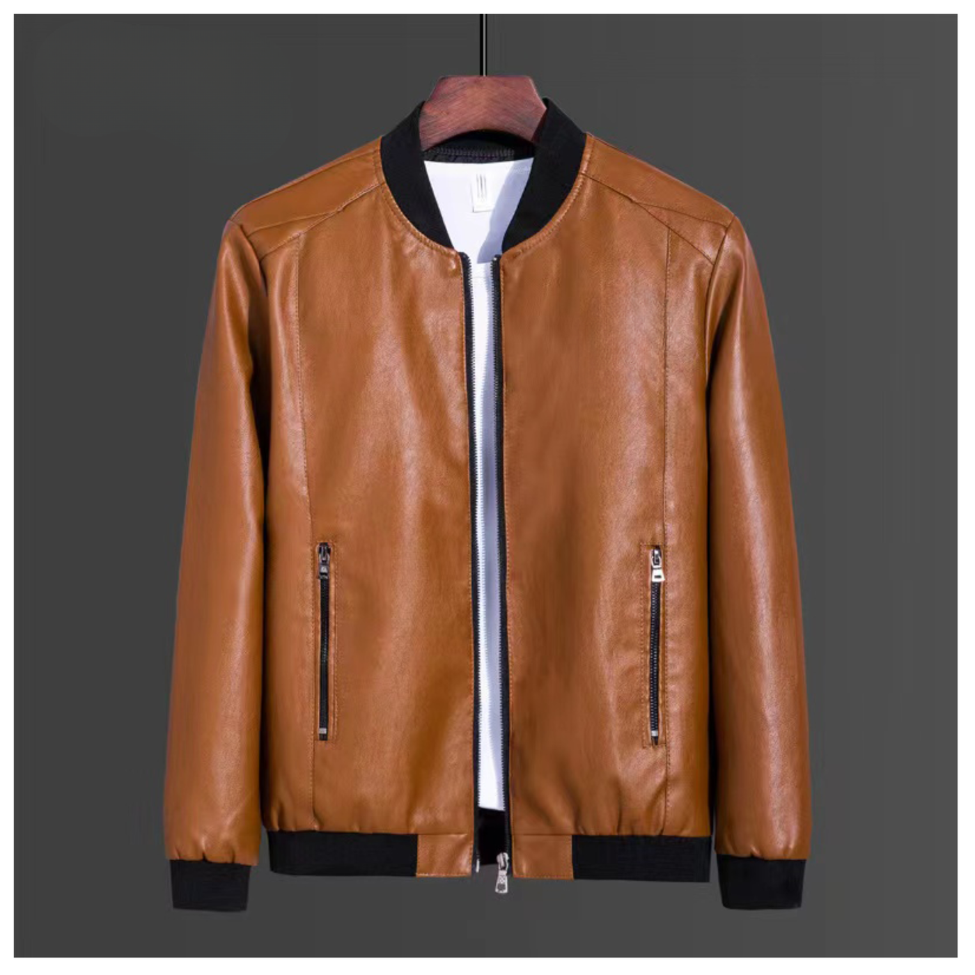 Classic Leather Bomber Jacket