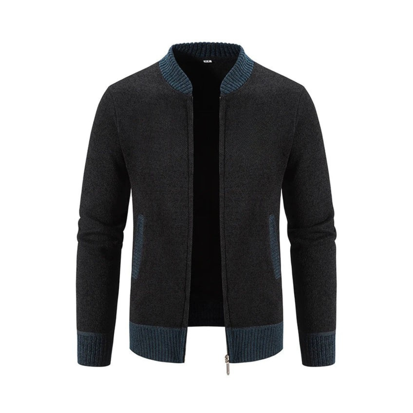 Knitted Hoodie Cardigan with Zipper