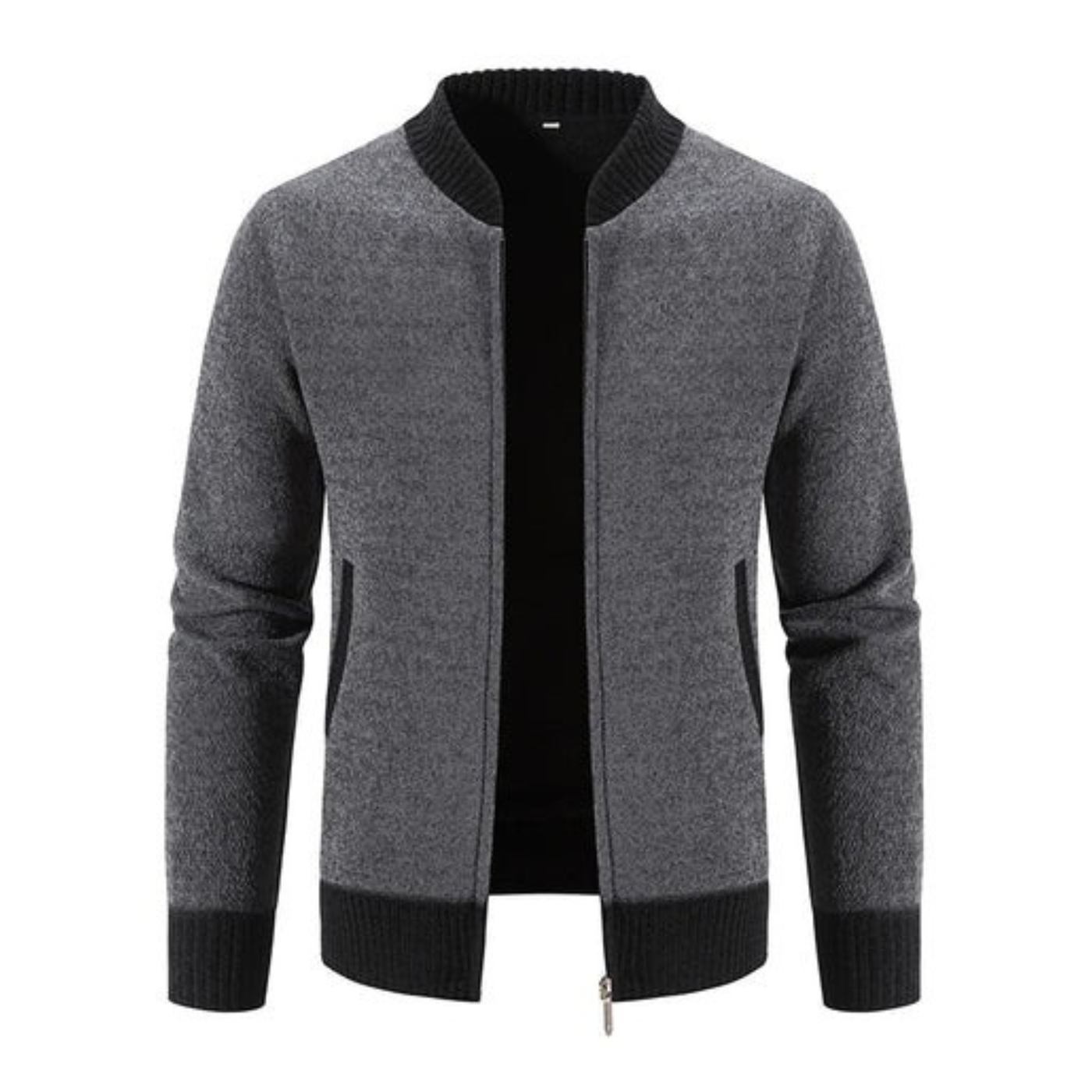Knitted Hoodie Cardigan with Zipper
