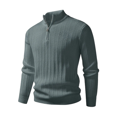 Half Zip Stand Collar Sweater