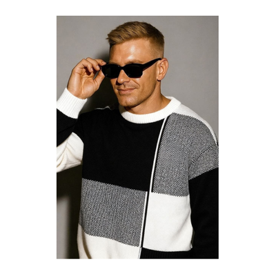 Geometric Crew Neck Sweater