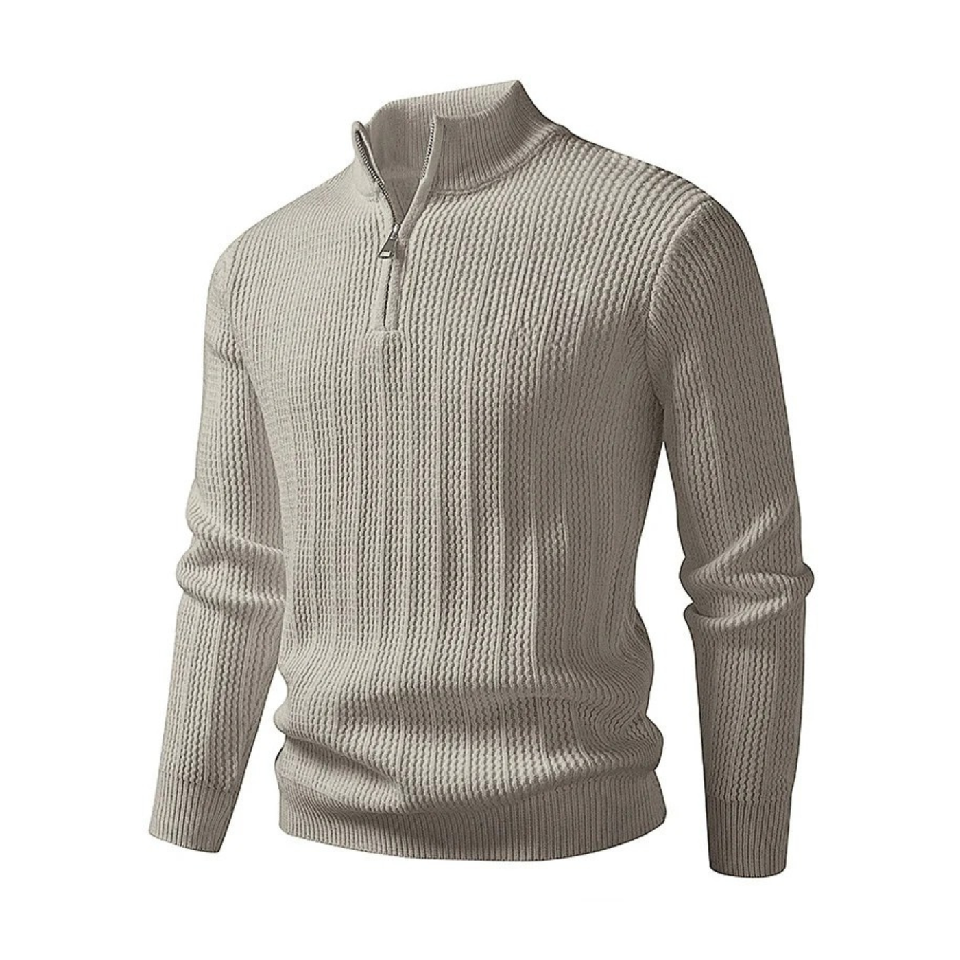 Half Zip Stand Collar Sweater