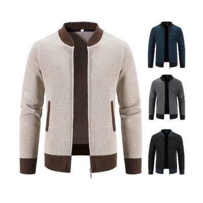 Knitted Hoodie Cardigan with Zipper