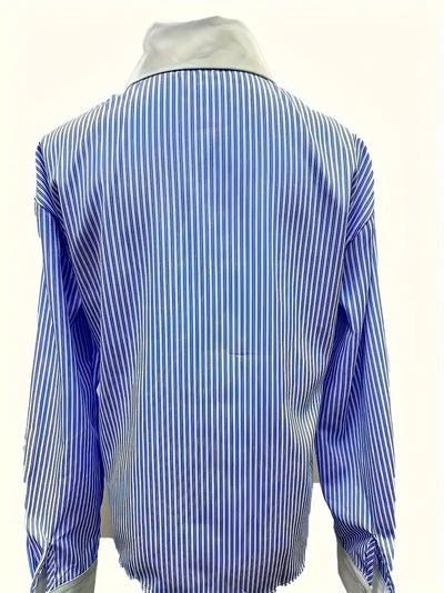 Women’s stripe Print Button-Up Shirt