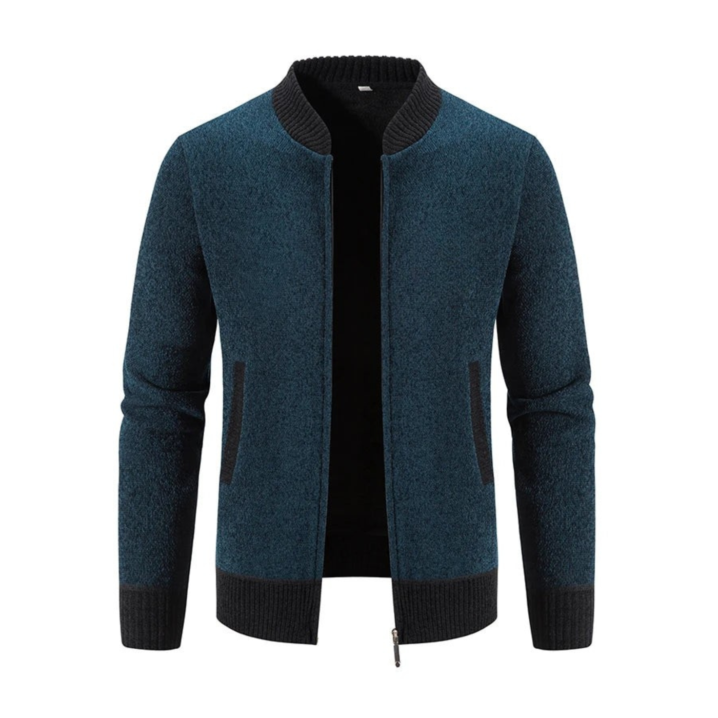 Knitted Hoodie Cardigan with Zipper