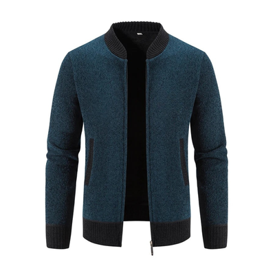 Knitted Hoodie Cardigan with Zipper