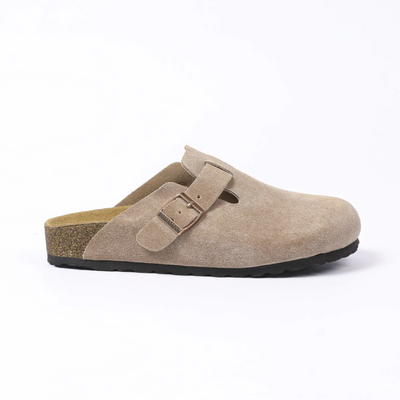 Classic Suede Clogs Taupe